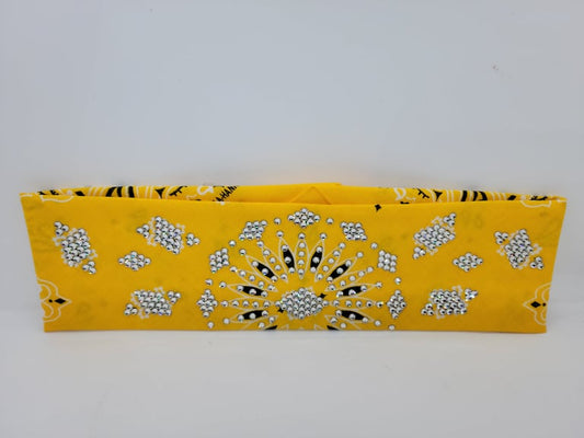 LeeAnnette Bright Yellow Paisley with Diamond Clear Austrian Crystals (4961)