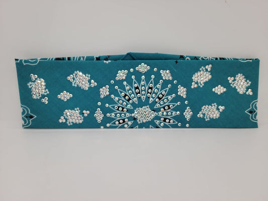 LeeAnnette Dark Teal Paisley with Aurora Borealis Austrian Crystals (4963)