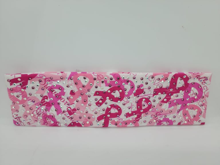LeeAnnette Breast Cancer Pink Ribbon with Rose and Aurora Borealis Crystals (4964)