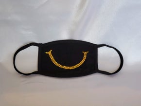 Face Mask with Yellow Smile Swarovski Crystals *Final Sale* (Sku5926)