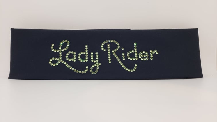 Lady Rider Black Bandana with Light Green Austrian Crystals (Sku6027)