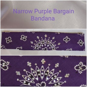 Bargain Bandana Narrow Purple with Diamond Clear Crystals (Sku8039)