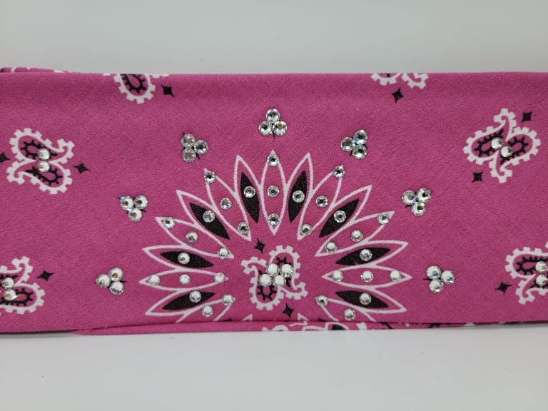 Bargain Pink Wine Paisley with Diamond Clear Crystals (Sku8070)