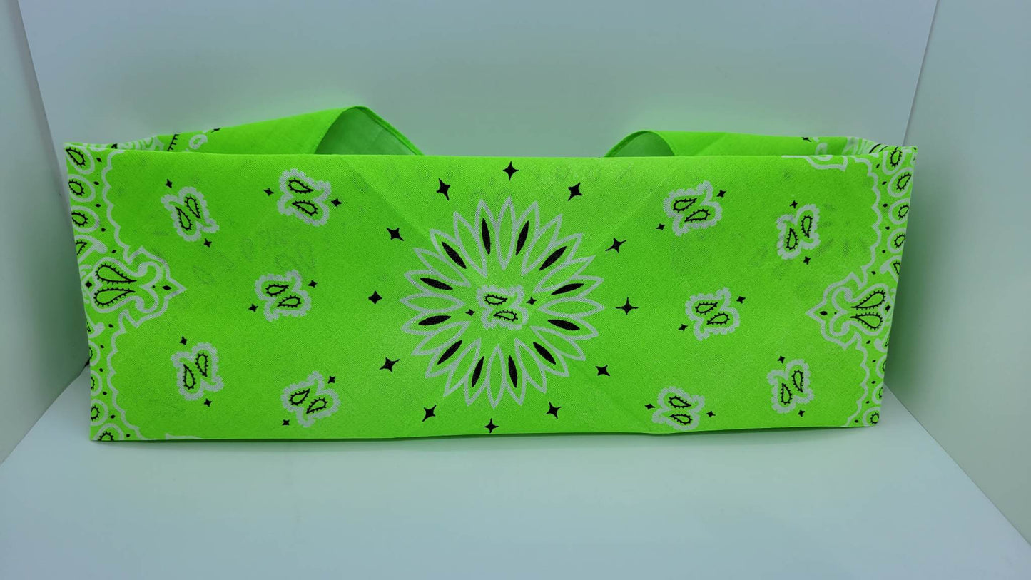 Plain Neon Green Bandana (Sku8201)