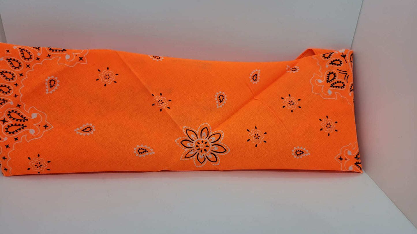 Plain Neon Orange Bandana (Sku8203)