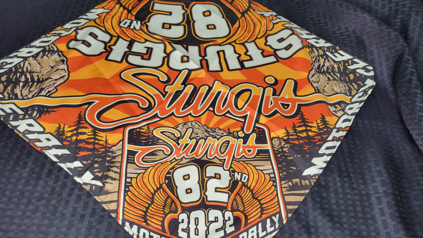 Plain Orange Sturgis 2022 Bandana (Sku8264)