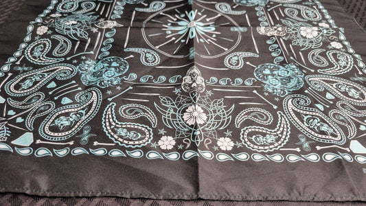 Plain Teal Skulls Bandana (Sku8276)