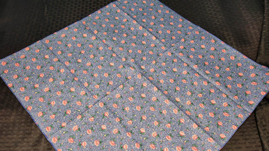 Plain Pink Flowers on Blue Bandana (Sku8288)