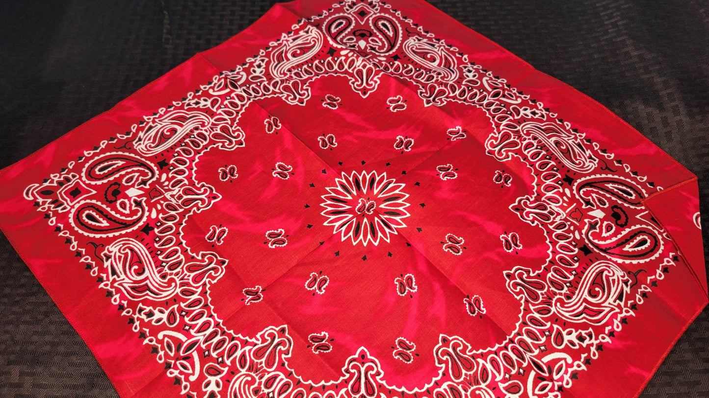 Plain Red Marbled Paisley Bandana (Sku8294)