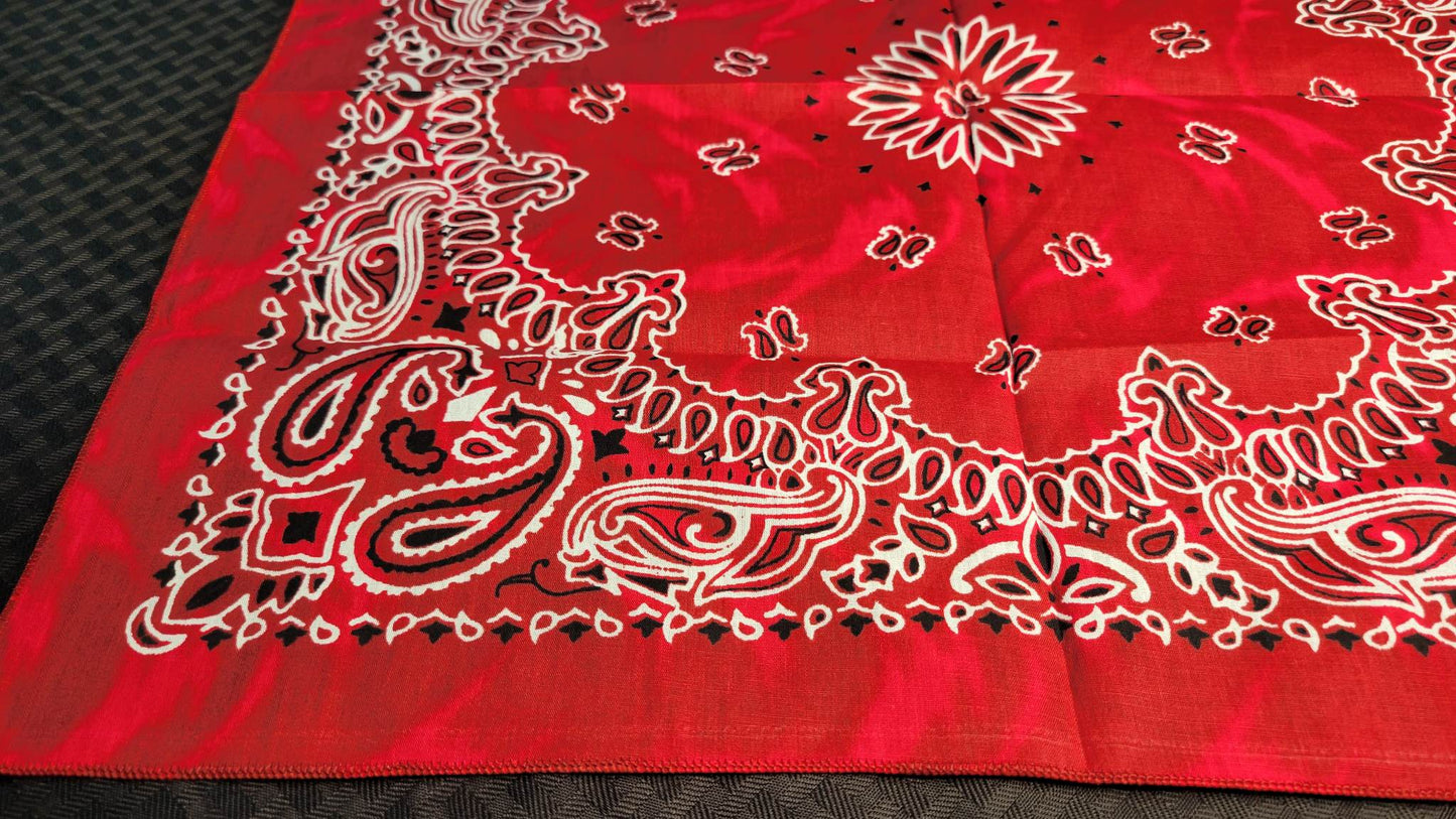 Plain Red Marbled Paisley Bandana (Sku8294)