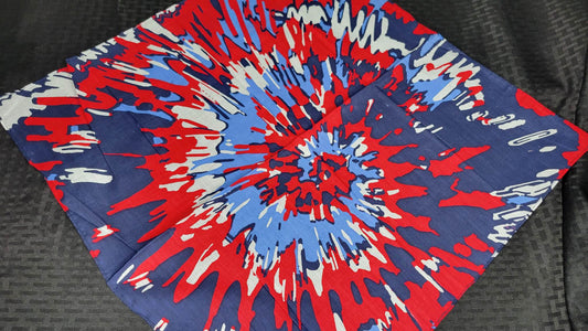 Plain Red, White and Blue Paint Splatter Bandana (Sku8299)