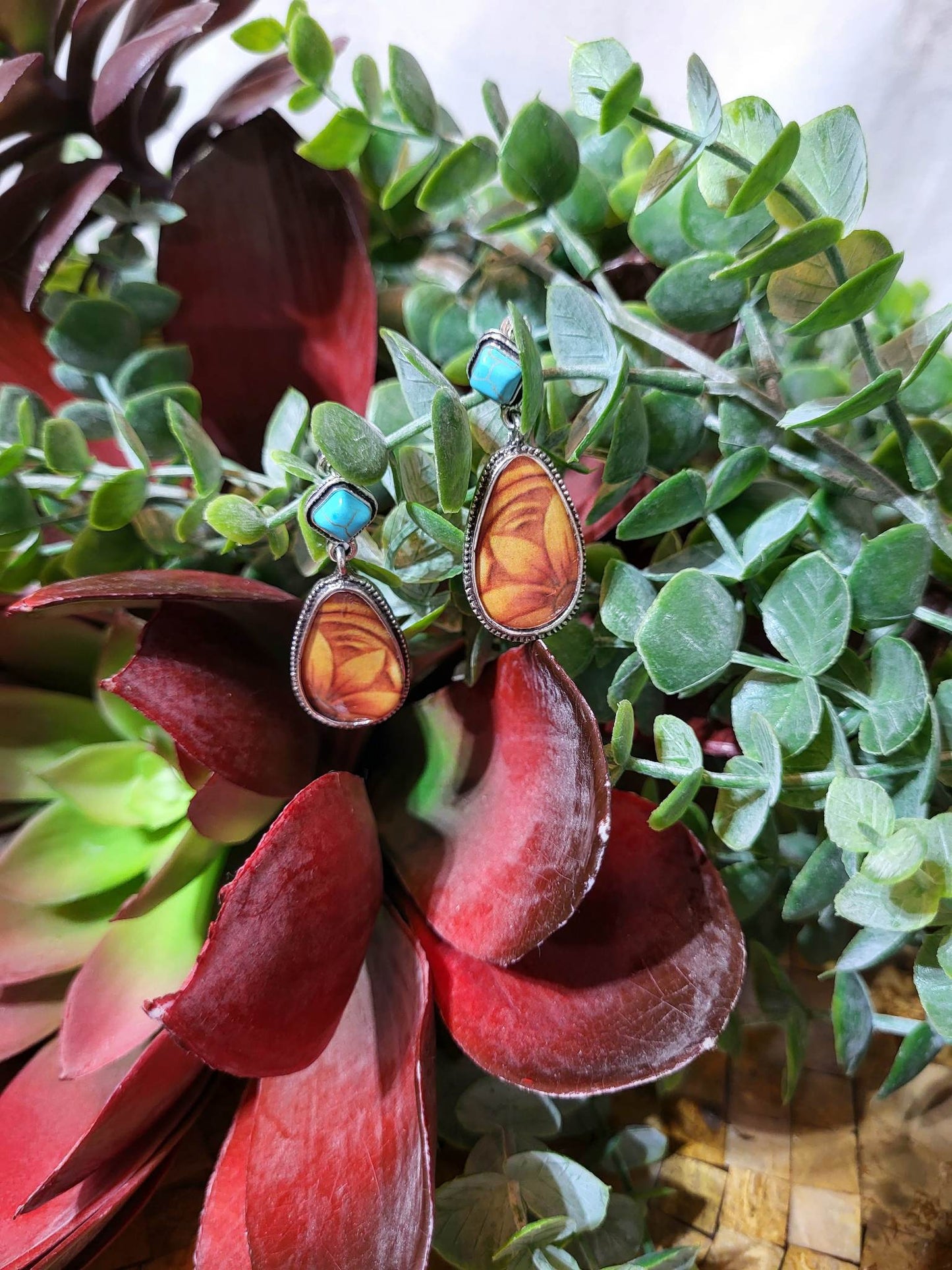 Flower Pedal dangle Earrings (Sku8966)