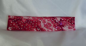 Narrow Pink Camo with Diamond Clear Swarovski Crystals (sku9089)