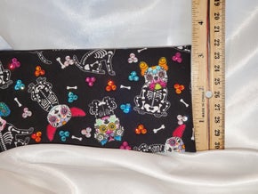 Sugar Skull Dog Bandana with Multi-Colored Austrian Crystals (Sku9990)