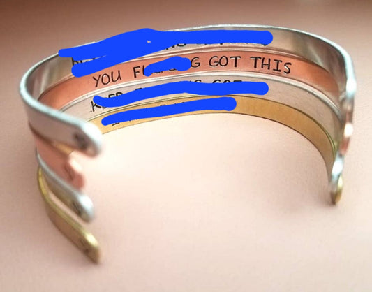 YOU F'ING GOT THIS Adjustable Copper Cuff Bracelet (Sku8346)
