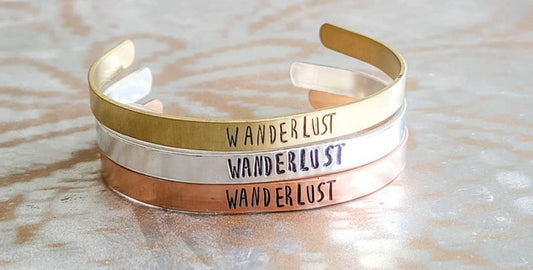 WANDERLUST Adjustable Silver Cuff Bracelet (Sku8347)