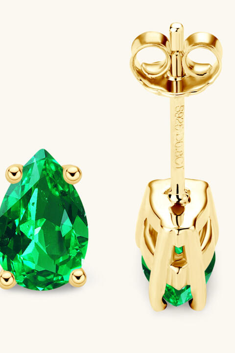 GORGEOUS Lab-Grown Emerald Stud Earrings