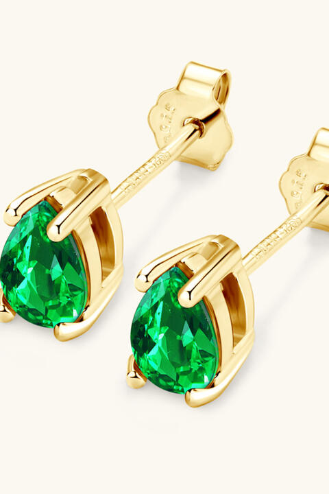 GORGEOUS Lab-Grown Emerald Stud Earrings
