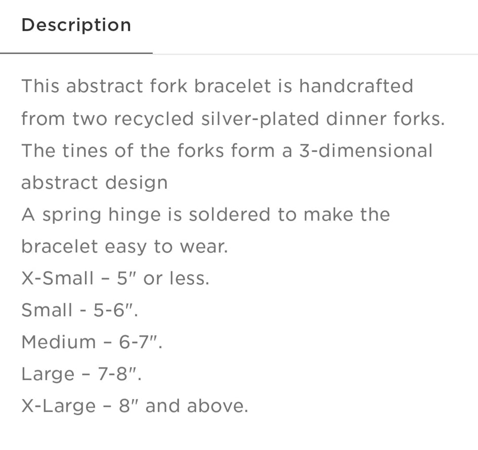 Fancy Double Fork Bracelet (Sku8358)