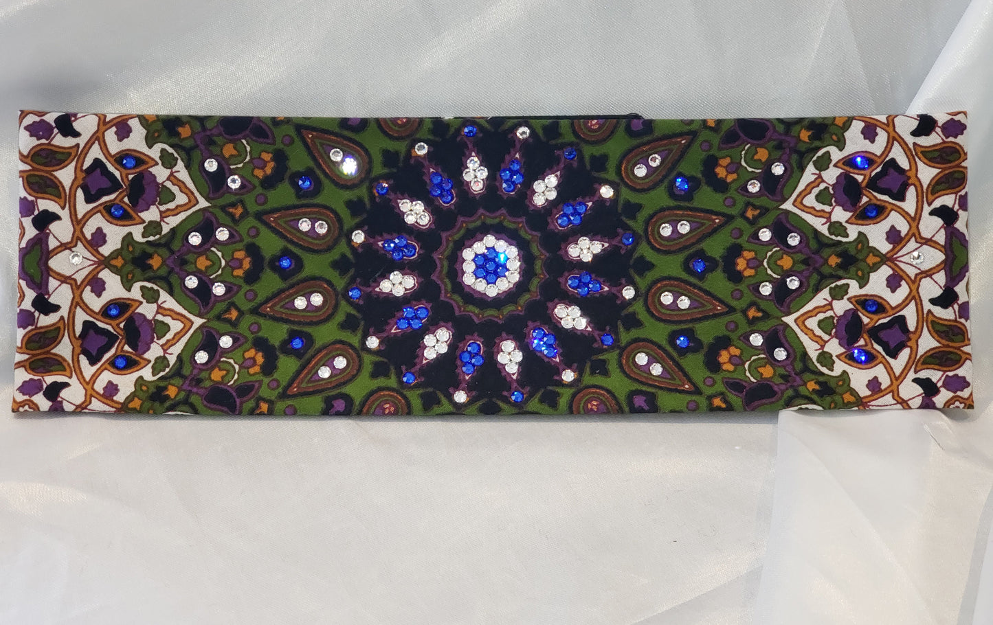 Green Indian with Blue and Diamond Clear Swarovski Crystals (Sku1304)