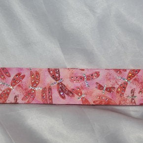 Narrow Pink Dragonfly with Light Pink and Diamond Clear Swarovski Crystals (Sku1257)