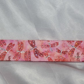 Narrow Pink Dragonfly with Light Pink and Diamond Clear Austrian Crystals (Sku1257)