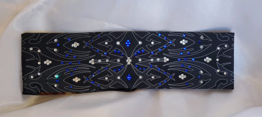 Tribal Bandana with Blue and Diamond Clear Crystals (Sku1674)