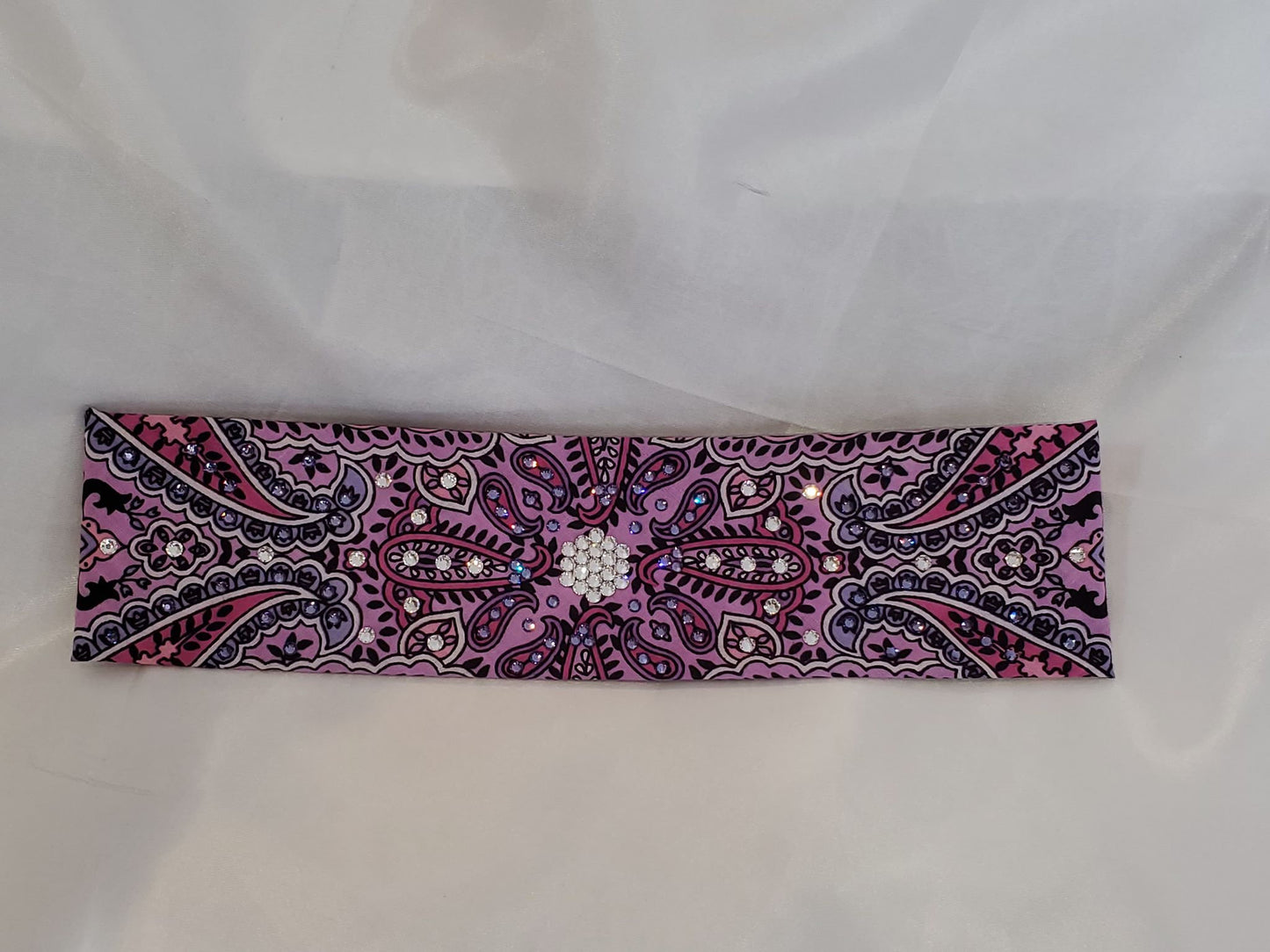Narrow Lavender Indian with Clear and Purple Crystals (Sku1400)