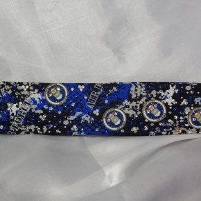 Narrow Air Force Bandana With Blue and Clear Austrian Crystals (Sku1814)